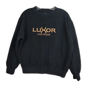 Luxor Las Vegas Sweatshirt Women's S Black w/ Gold Embroidered Logo Pullover